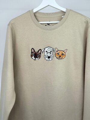 Sudadera Personalizada Tres Mascotas sin Capucha