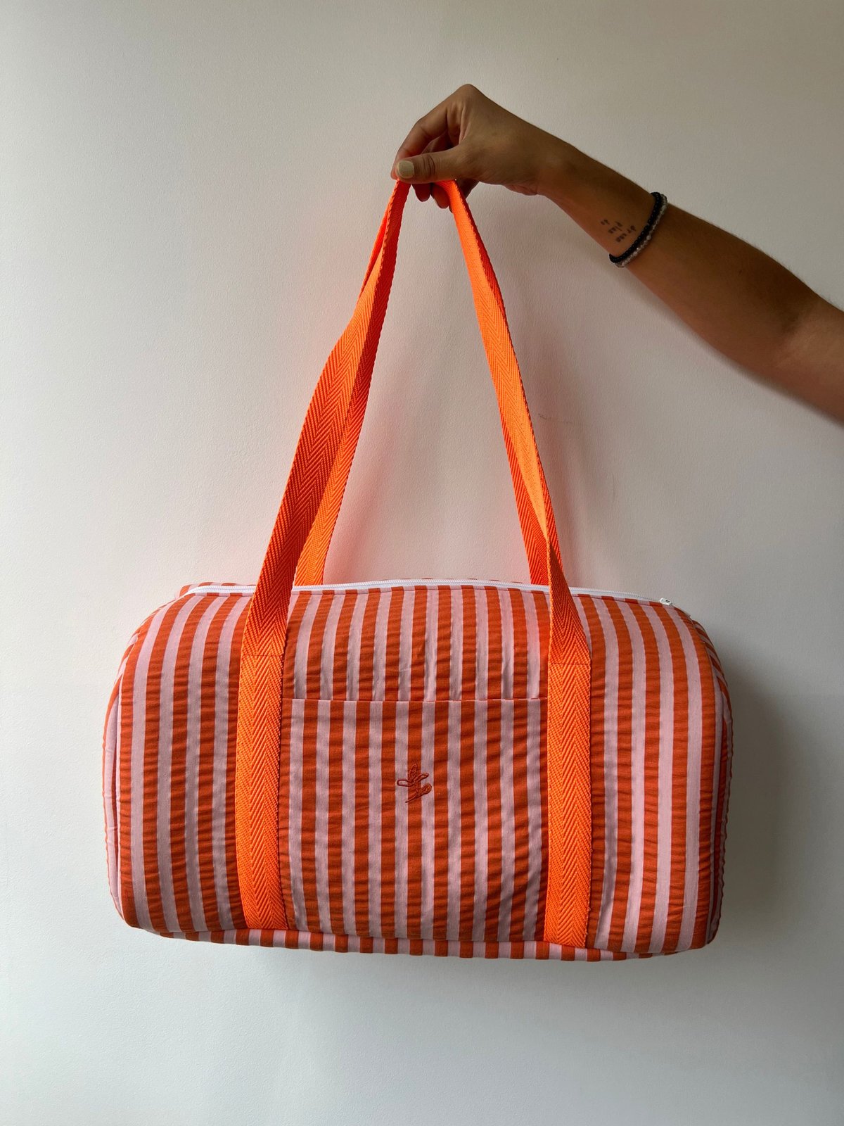 Bolsa de deporte Emma rayas naranja