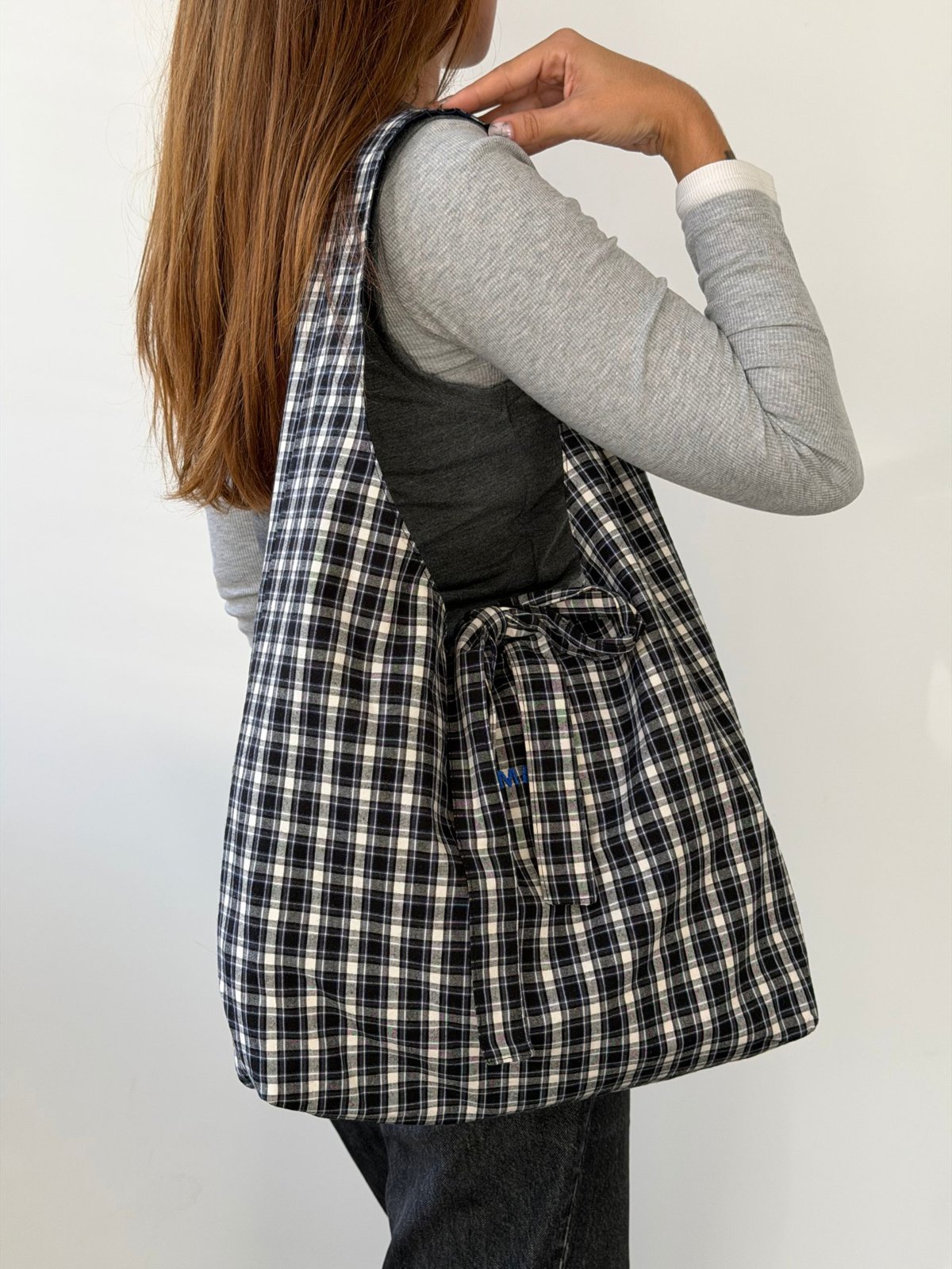 Bolso Camila cuadros negro